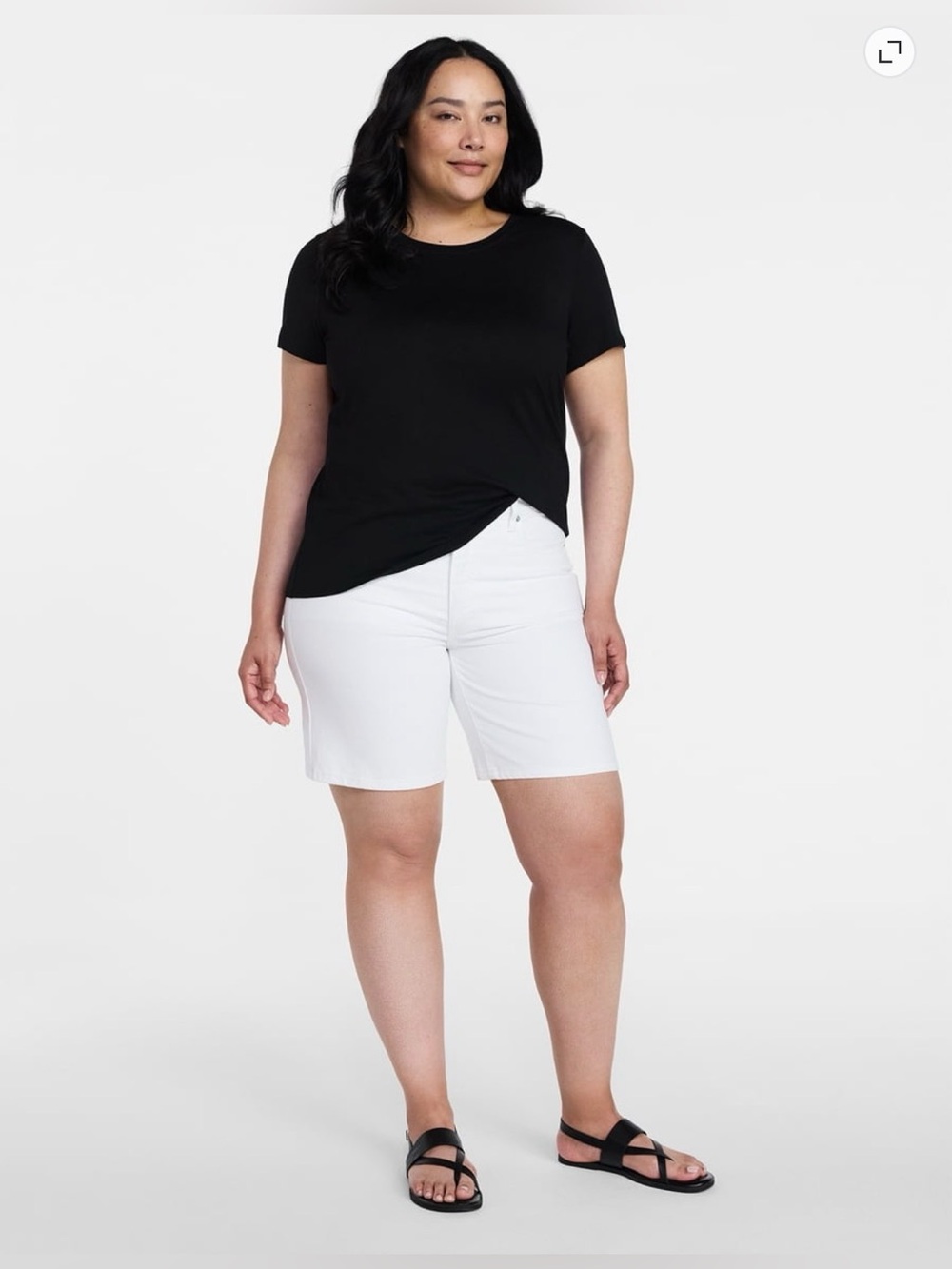 Time and Tru Women High Rise Denim Bermuda Shorts 9 in inseam